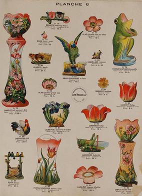 Planche d’un catalogue de vente de la fabrique Jean Massier, fin du XIXème siècle, Musée Magnelli, Musée de la Céramique,Vallauris 