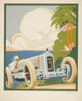 Affiche réalisée pour le Grand Prix International d'automobile d'Antibes et de Juan-les-Pins, 1929 © Département06