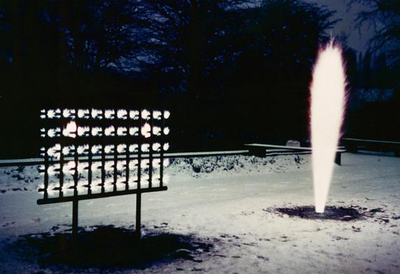 Yves Klein : Mur de feu et Colonne de feu, 1961, musée de Krefeld (© Archives Klein/Adagp)
